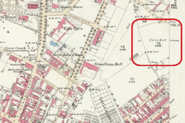 Peterborough - Cricket Ground : Map credit National Library of Scotland